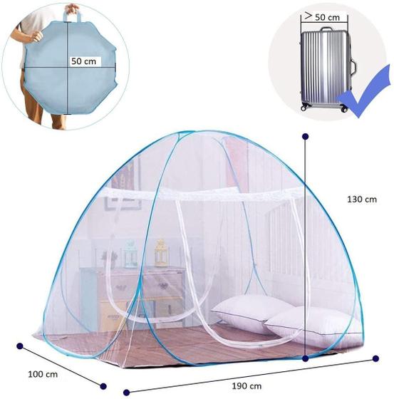 Imagem de Mosquiteiro Tenda Cama Solteiro Dobrável Pratico E Portátil