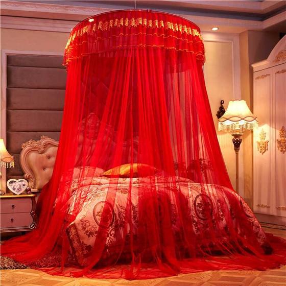 Mosquiteiro Teto Casal Gigante Abertura Lateral Vermelho Menor preço em Mosquiteiro Teto Casal Gigante Abertura Lateral Vermelho