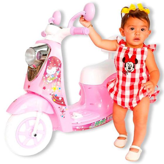 Imagem de Moto a Bateria para Crianças Rosa Motinha Elétrica Infantil