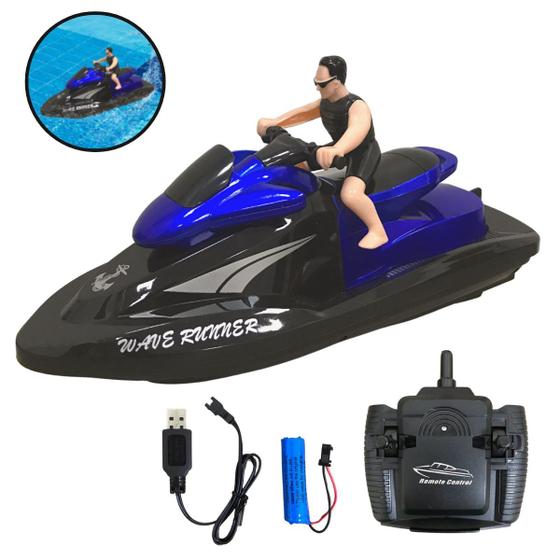 Imagem de Moto Aquática Controle Remoto Infantil Brinquedo Piscina Anda na Agua Criança Com Duplo Motor BW257AZ Importway