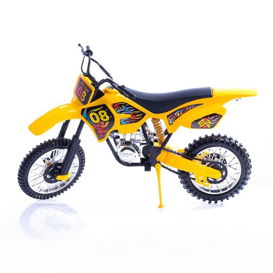 Imagem de Moto Big Cross Brinquedo 44 cm Amarela BS Toys - Ref: 364