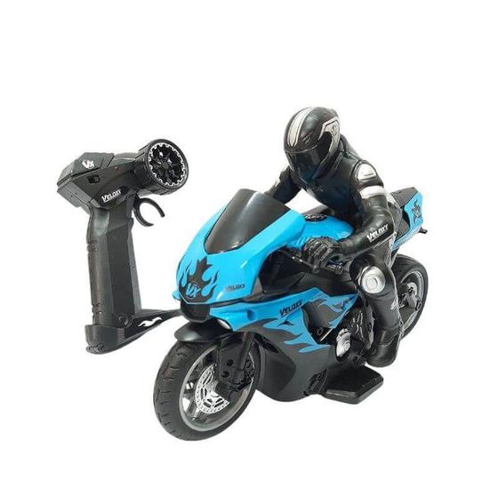 Imagem de Moto Com Controle Remoto Veloxx Azul Unik Toys