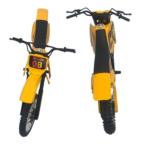 Imagem de Moto De Motocross De Brinquedo Com Apoio - Amarelo