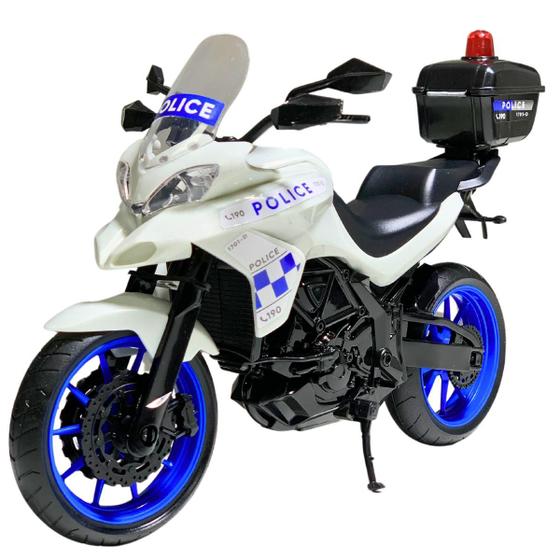 Imagem de Moto De Policia Realista Grande Presente Menino Brinquedo