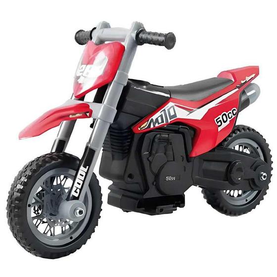 Imagem de Moto Elétrica Infantil Criança +3 Anos Motocross 6V 2-3 Km/h Até 25kg Com Som Vermelho ImportWay