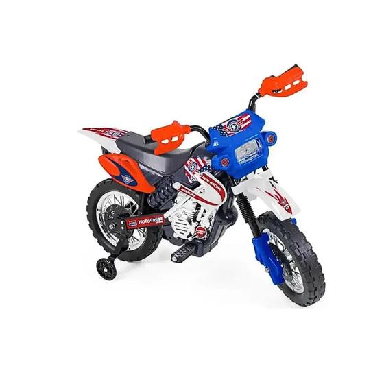 Imagem de Moto Elétrica Infantil Criança Menino Motocross Homeplay Azul Voltagem Do Carregador 110v/220v