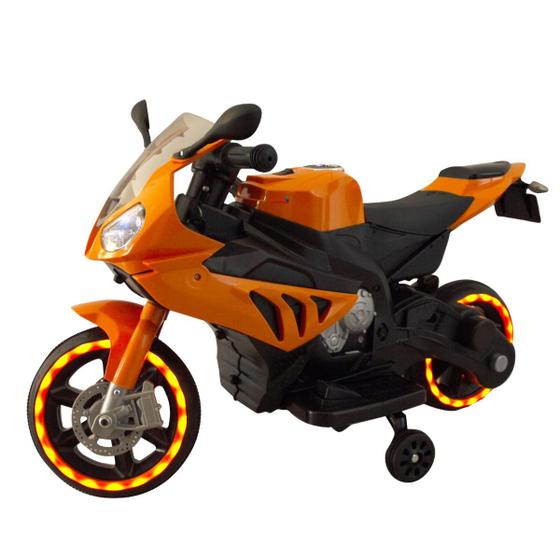 Moto Elétrica Infantil Diversão Criança Até 25Kg 6v Chave Luzes Sons e Acelerador Laranja Importway Menor preço em Moto Elétrica Infantil Diversão Criança Até 25Kg 6v Chave Luzes Sons e Acelerador Laranja Importway