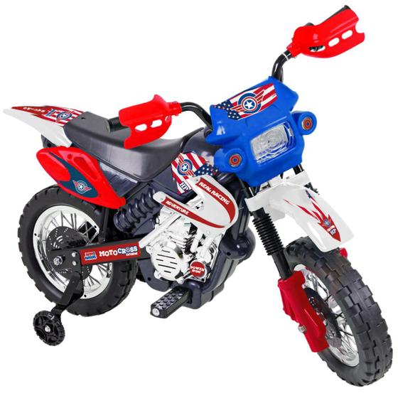 Imagem de Moto Elétrica Infantil Motocross +3 anos até 20kg Realista 6v Azul