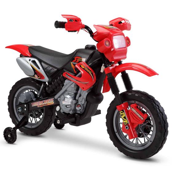Imagem de Moto Elétrica Infantil Motocross Vermelho para Criança 6V Bivolt