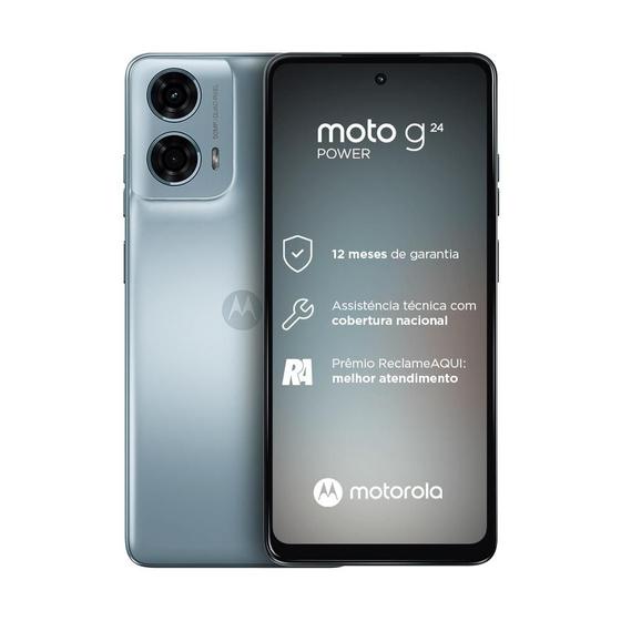 Celular Smartphone Motorola Moto G24 Power 128gb Azul Celeste - Dual Chip