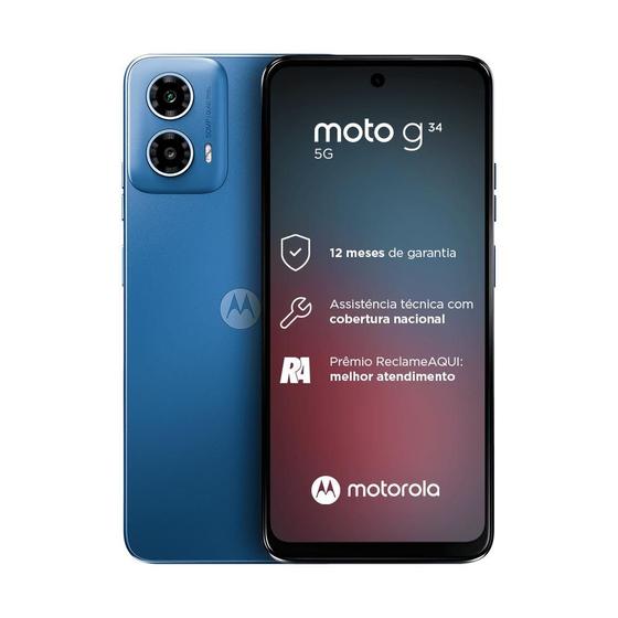 Celular Smartphone Motorola Moto G34 5g 128gb Azul - Dual Chip