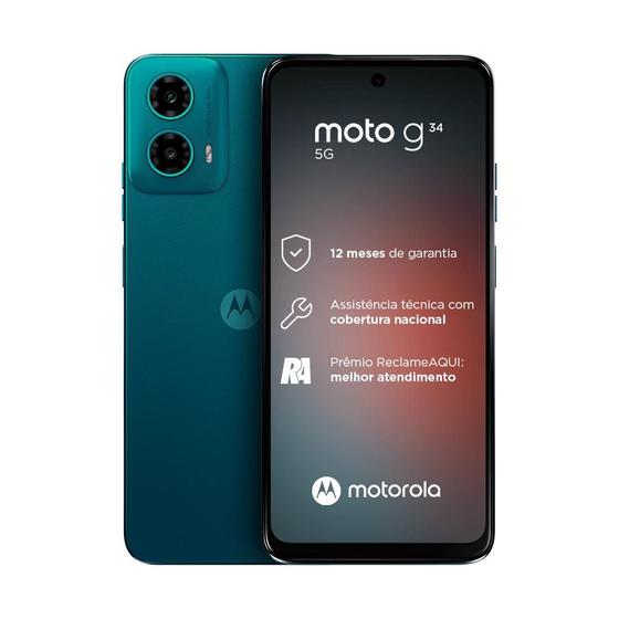 Celular Smartphone Motorola Moto G34 5g 256gb Verde - Dual Chip