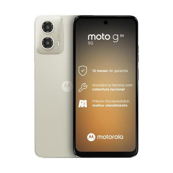 Celular Smartphone Motorola Moto G34 5g 256gb Bege - Dual Chip
