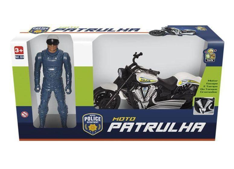 Imagem de Moto patrulha rodoviaria na caixa - Bs Toys