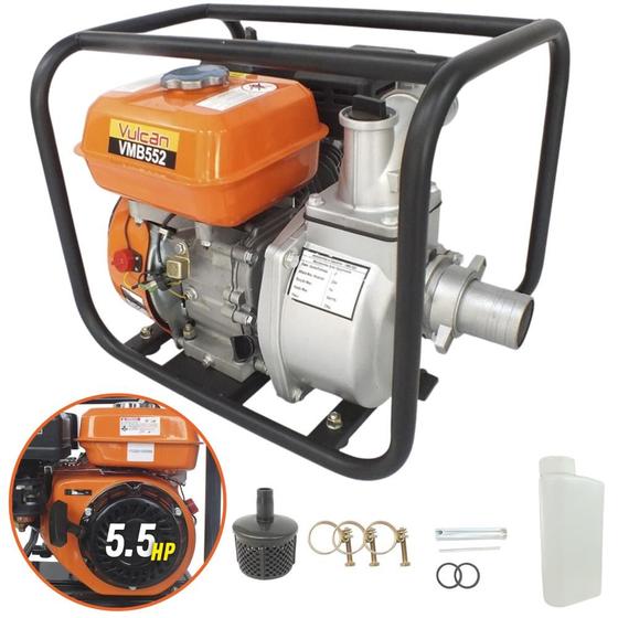 Imagem de Motobomba Vulcan VMB552 á Gasolina Com Motor 4 Tempos 163CC 5,5CV Autoescorvante 2'' Partida Manual