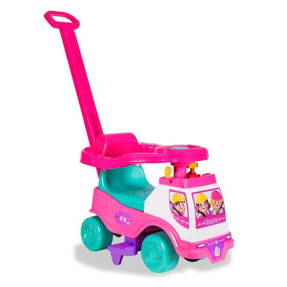 Imagem de Motoca de Passeio C/ Empurrador Bebe  - Totoka Plus  Azul e Rosa Infantil Carrinho Andador