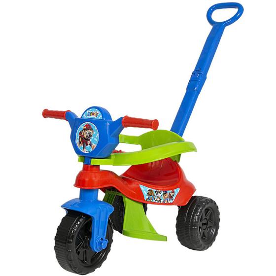Imagem de Motoca Infantil Vermelho Com Haste Removível Menino Velotrol Triciclo Baby Dog Kendy Brinquedos