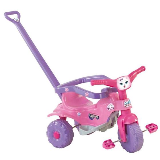 Imagem de Motoca Triciclo Bebê Tico Tico Pets Rosa Aro Protetor Magic Toys 2811
