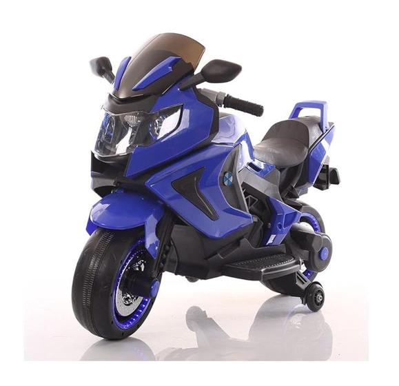Imagem de Motocicleta Elétrica Azul Com Rodas De Apoio 12V- Shiny Toys