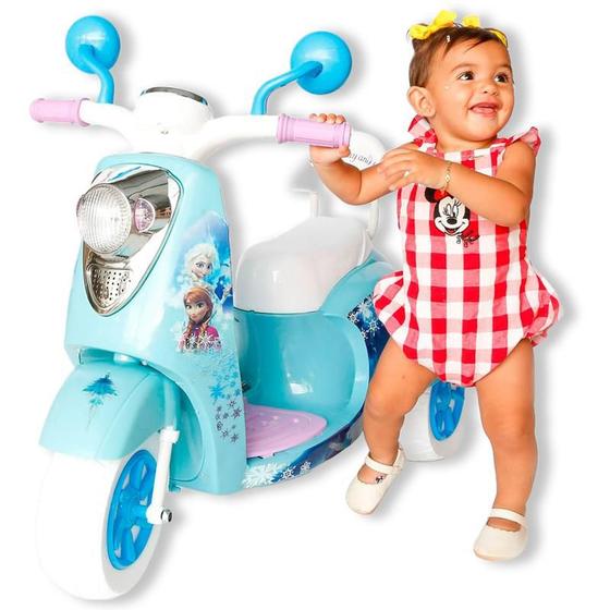 Imagem de Motocicleta Moto Elétrica Infantil Frozen Motinha Crianças