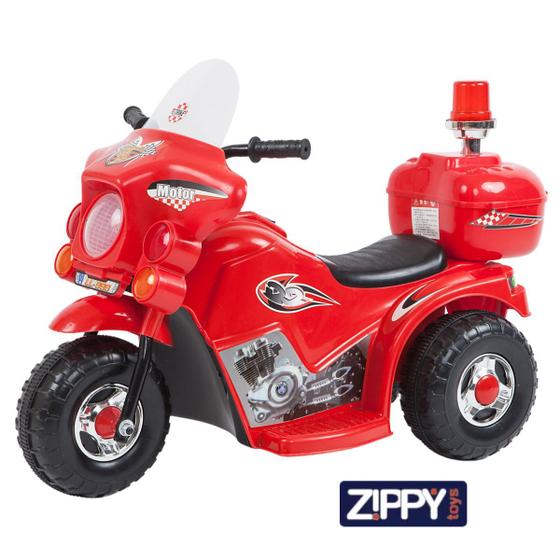 Motocicleta Moto Elétrica Infantil Luz Sirene Polícia E Baú Menor preço em Motocicleta Moto Elétrica Infantil Luz Sirene Polícia E Baú