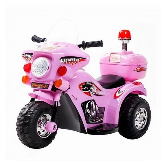 Imagem de Motocicleta Policial Elétrica Infantil Rosa 6V - Shiny Toys