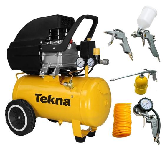 Imagem de Motocompressor Ar 24 Litros 115psi Tekna 110V Cp8525  C/ Kit Fasterr