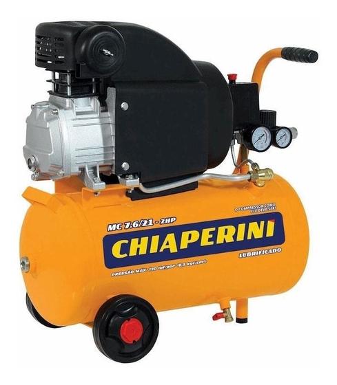 Imagem de Motocompressor De Ar 2HP MC 7.6 21L 220V Chiaperini Amarelo