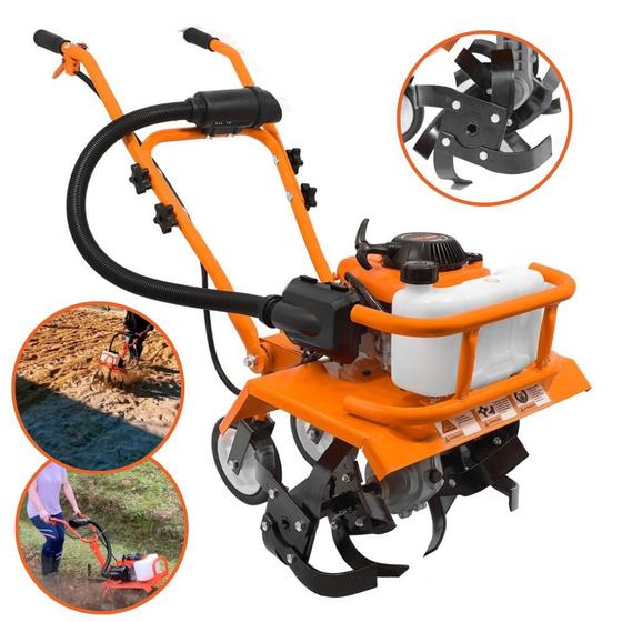 Imagem de Motocultivador Micro Trator Tipo Tobata Tobatinha Microtrator Tratorito Motor Cultivador Vulcan VMC-360 4T 3,6HP 53cc Modelo Compacto e Leve Ideal Para Praticidade na Operação em Áreas Rurais