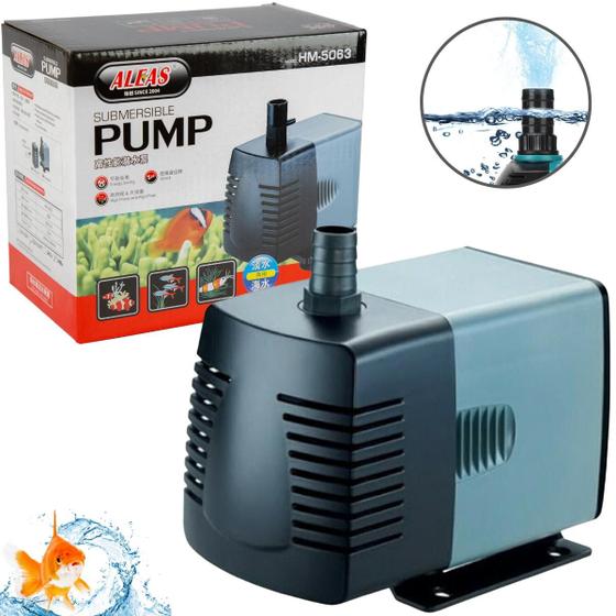 Imagem de Motor Bomba Submersa 2000 Litros Hora Para Chafariz Fonte De Água Aquário Lago Aleas HM-5063 - 220V