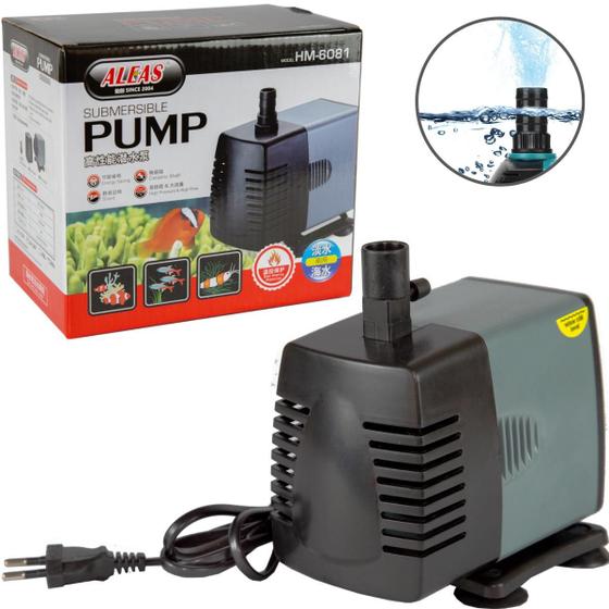 Imagem de Motor Bomba Submersa Aquario Lagos e Fontes Aleas HM-6081 Vazão 3000 L/H Coluna D'agua 3M - 220V