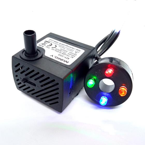 Motor Bomba Submersa com LED 350L/h 5W Bivolt Bombinha para Fonte de Água Bebedouro Pet Menor preço em Motor Bomba Submersa com LED 350L/h 5W Bivolt Bombinha para Fonte de Água Bebedouro Pet