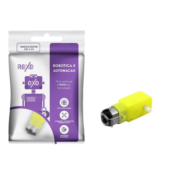 Imagem de Motor DC 3-6V com Caixa de Redução e Eixo Duplo - RoXo