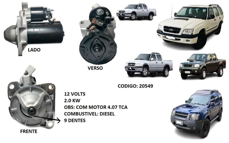 Imagem de Motor De Partida Arranque Ford Ranger Gm Blazer S10 Nissa Frontier X-Terra 2000 A 2002 Euro 20549