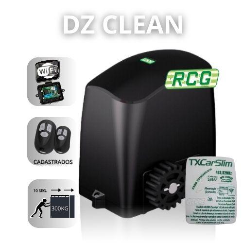 Imagem de Motor de Portão Para Casa 1/4hp Deslizante Eletrônico Residencial RCG SLIM 300KG Dz Clean Wifi Elétrico com Tx Car