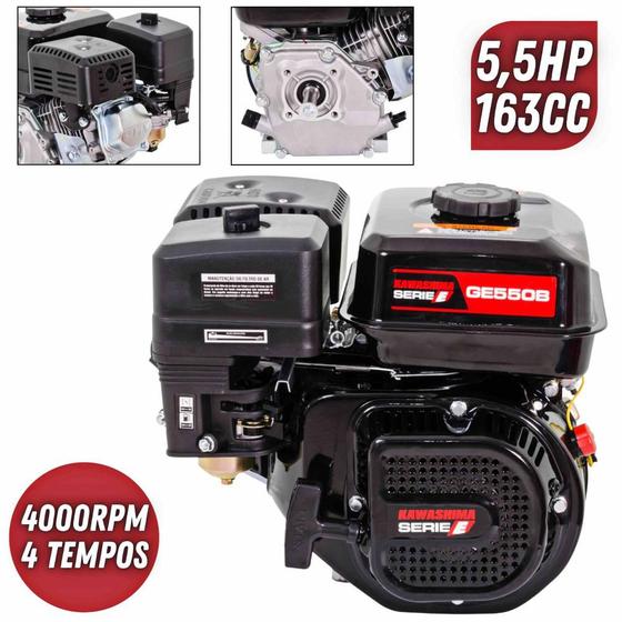 Imagem de Motor Estacionário Kawashima GE550B á Gasolina 4T 5.5cv Forte Ideal Para Trituradores e Forrageiros