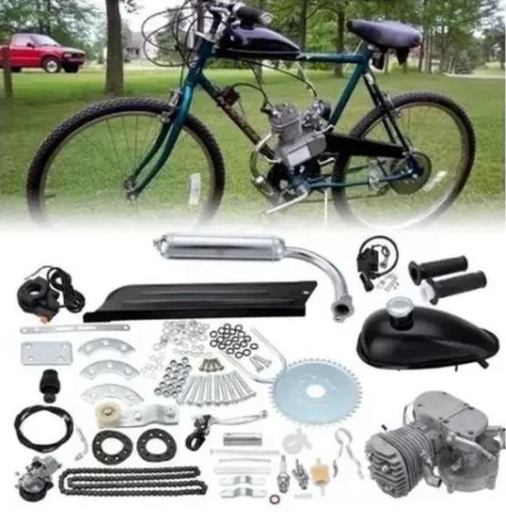 Imagem de Motor Para Bicicleta Motorizada 80cc prata preto Kit Completo