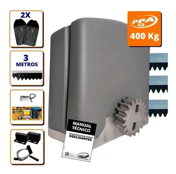 Imagem de Motor Para Portão Eletrônico Deslizante Ppa 400kg Rio 3 Metro Premium 220v