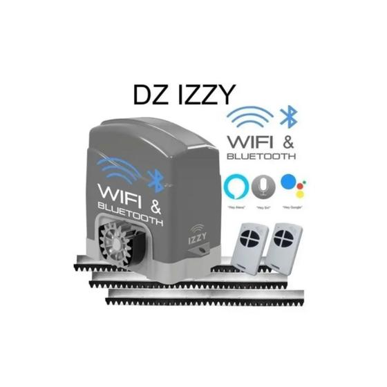 Imagem de Motor Portão Eletrônico Wifi Izzy 900 127V/220V Com Cremalheira Gomo de Alumínio 4,5 Metros