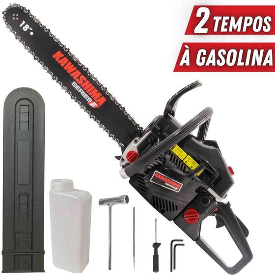 Motosserra À Gasolina Kawashima KCS520E 50,8cc 2T Robusto Com Sabre de ...