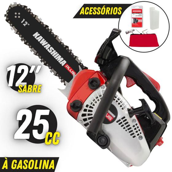 Imagem de Motosserra Robusto Kawashima KCS 260-Plus À Gasolina 25,4cc 2 Tempos Com Corrente 45 Elos 3/8"