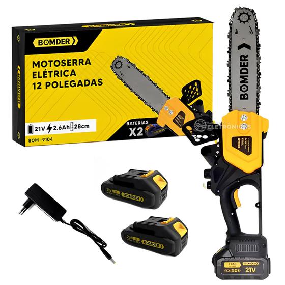 Imagem de Motosserra Sem Fio 2000W com 2 Baterias Recarregáveis BOM9104