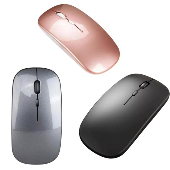 Imagem de Mouse 2 Em 1 Bluetooth E Wireless USB Recarregável Sem Fio Macio Celular 