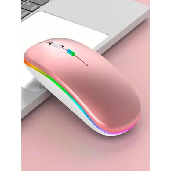 Imagem de Mouse Bluetooth e Wireless Recarregável Sem Fio Gamer Led Rgb 2.4 hz B 5.0