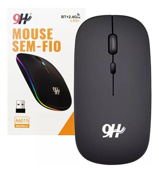 Imagem de Mouse Bluetooth sem fio Óptico Slim USB para PC Computador 2.4 gb 1600 DPI recarregável Wireless