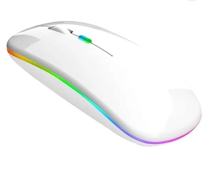 Imagem de Mouse branco sem fio wireless recarregável ultra slim