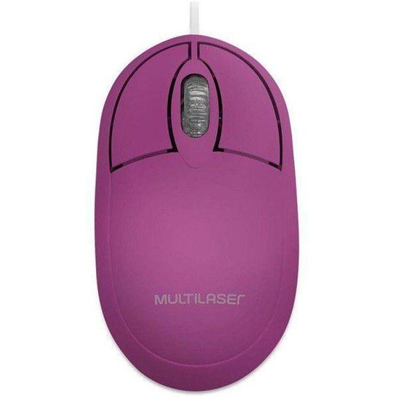 Imagem de Mouse Classic USB BOX Optico FULL Rosa Multilaser MO304