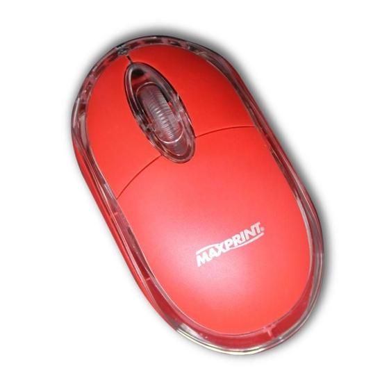 Mouse Usb Óptico Led 1000 Dpis Colors Vermelho 6012015 Maxprint