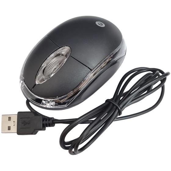 Imagem de Mouse Com Fio Escritório Computador Pc Notebook Óptico Usb 1000 Dpi Exbom MS-9 Preto