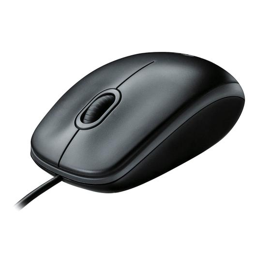 Imagem de Mouse com Fio Logitech B100 - USB, para Destro e Canhoto - Preto